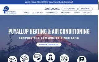 Puyallup Heating & Air Conditioning website