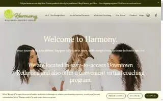 Harmony Wellness + Weight Loss website