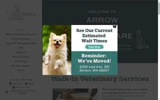 Arrow Animal Urgent Care website