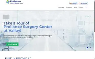 Proliance Surgery Center at Valley website
