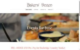 Baker's Dozen Catering website