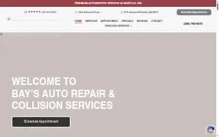Bay's Auto Repair & Collision Services website