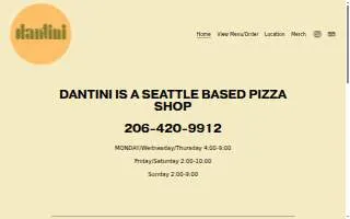 Dantini Pizza website