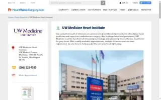 Heart Institute at UW Medical Center - Montlake of Seattle website
