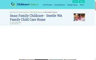 Iman Family Childcare website