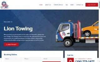 Lion Towing LLC website