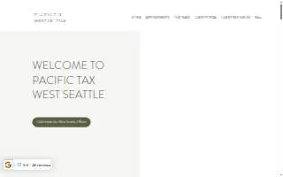 Pacific Tax West Seattle website