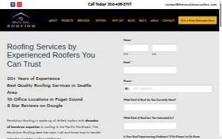 Revolution Roofing of Seattle website