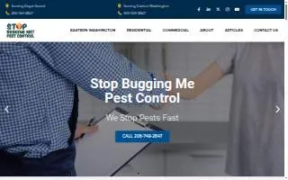 Stop Bugging Me Pest Control website