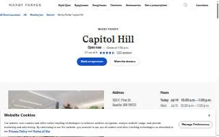 Warby Parker Capitol Hill website