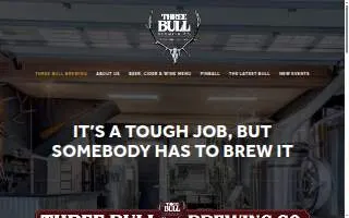 Three Bull Brewing Tap House website