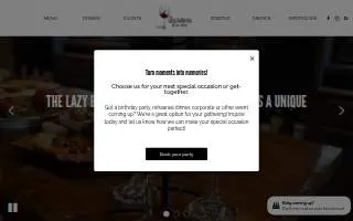 The Lazy Ballerina Wine Bar of South Hill website