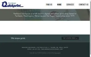 Parkland Quickprint website