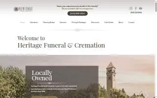 Heritage Funeral & Cremation website
