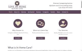 Love In Home Senior Care website