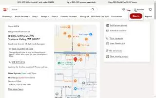 Walgreens Pharmacy of Spokane Valley website