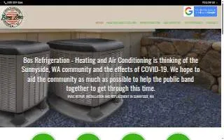 Bos Refrigeration - Heating and Air Conditioning website