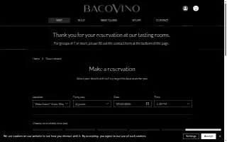 Bacovino Winery of Tukwila website