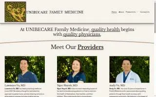 Unibe Care Family Practice Clinic website