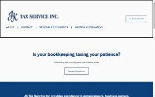 JK Tax Service LLC website