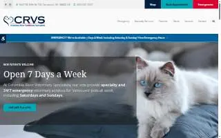 Columbia River Veterinary Specialists of Vancouver website