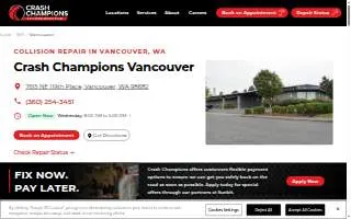 Crash Champions Collision Repair Vancouver website