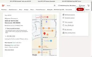 Walgreens Pharmacy of Vancouver website