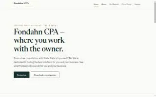 Fondahn CPA - Walla Walla Accountant website