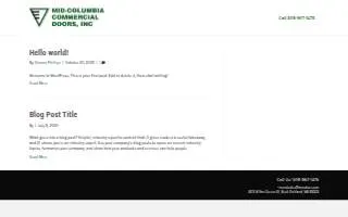 Mid-Columbia Commercial Doors website