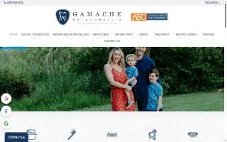 Gamache Orthodontics website