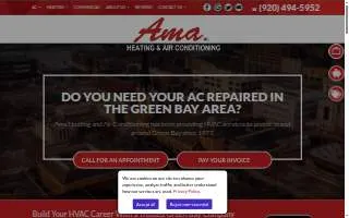 Ama Heating and Air Conditioning of Allouez website