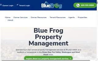 Blue Frog Property Management of Allouez website