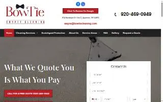 BowTie Carpet Cleaning LLC of Appleton website