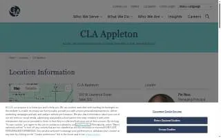 CLA (CliftonLarsonAllen) of Appleton website