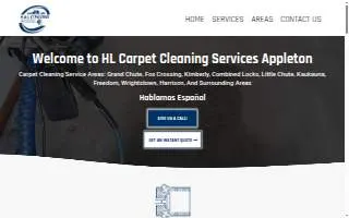 HL Carpet Cleaning Services Appleton website