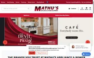 Mathus Appliance & Power Equipment of Ashwaubenon website