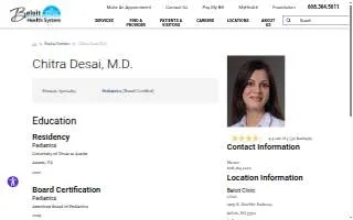 Chitra Desai, MD website
