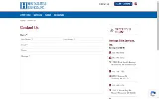 Heritage Title Services Inc of Brookfield website
