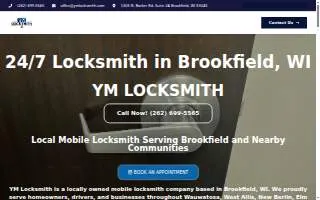 YM Locksmith of Brookfield website