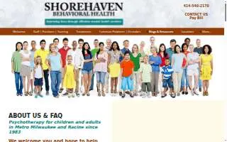 Shorehaven Behavioral Health website