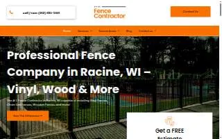 Racine Fence Contractor of Caledonia website