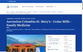 Ascension Columbia St. Mary's - Cedar Mills - Family Medicine