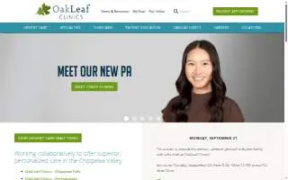 OakLeaf Clinics - Chippewa Falls website