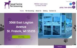 Casual Canine Pet Grooming website