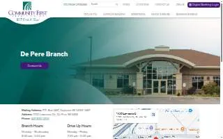 Community First Credit Union of De Pere website