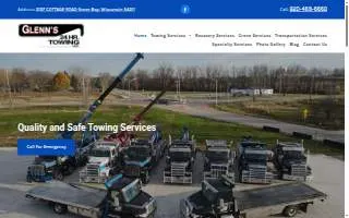 Glenn's 24 HR Towing Inc website