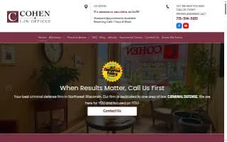 Cohen Law Offices LLC of Eau Claire website