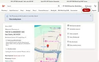 Walgreens Pharmacy of Eau Claire website