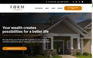 FORM Wealth Advisors website