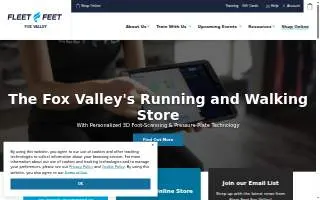 Fleet Feet Fox Valley of Fox Crossing website